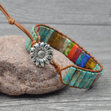 7 Chakra Stone Wrap Bracelets Tiger Eye Charms Yoga Boho Bracelet