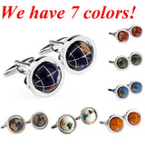 7 Colors Globe Cufflink Earth Cuff Link