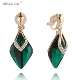 Rhinestone Tear Drop Clip-on Earrings for Women