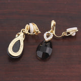Rhinestone Tear Drop Clip-on Earrings - No Piercing Needed