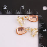 Rhinestone Tear Drop Clip-on Earrings - No Piercing Needed