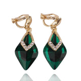 Rhinestone Tear Drop Clip-on Earrings for Women