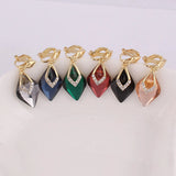 Rhinestone Tear Drop Clip-on Earrings for Women