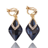 Rhinestone Tear Drop Clip-on Earrings for Women