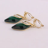 Rhinestone Tear Drop Clip-on Earrings for Women