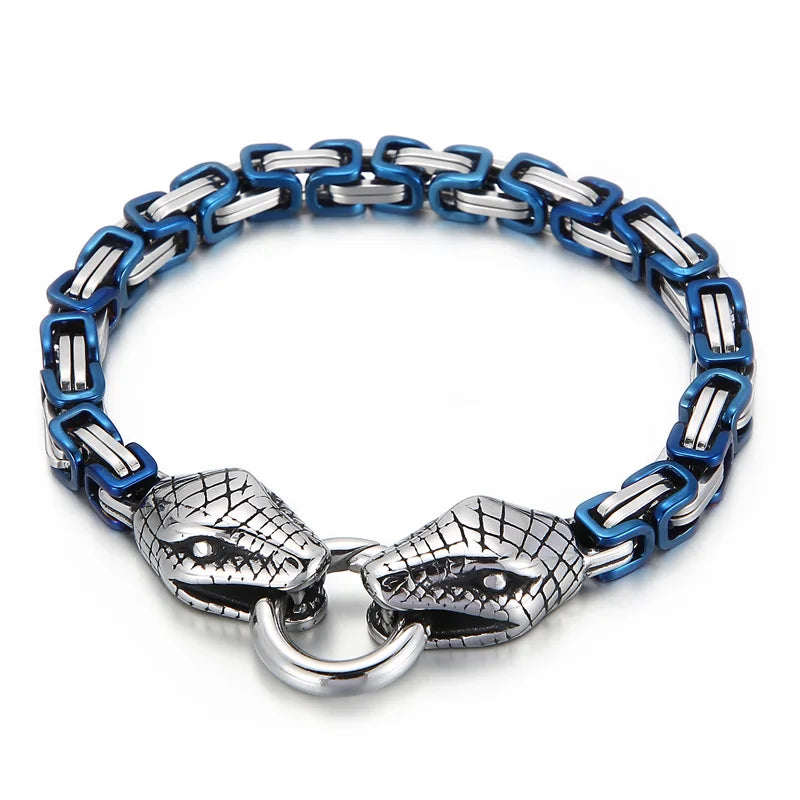 Snake Head Bracelet Stainless Steel King Chain Wristband