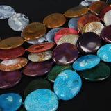 7PCS Colos Achate Dragon Veins Oval Beads