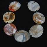 7PCS Colos Achate Dragon Veins Oval Beads