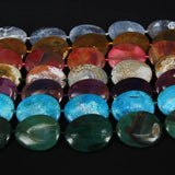 7PCS Colos Achate Dragon Veins Oval Beads