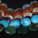 7PCS Colos Achate Dragon Veins Oval Beads