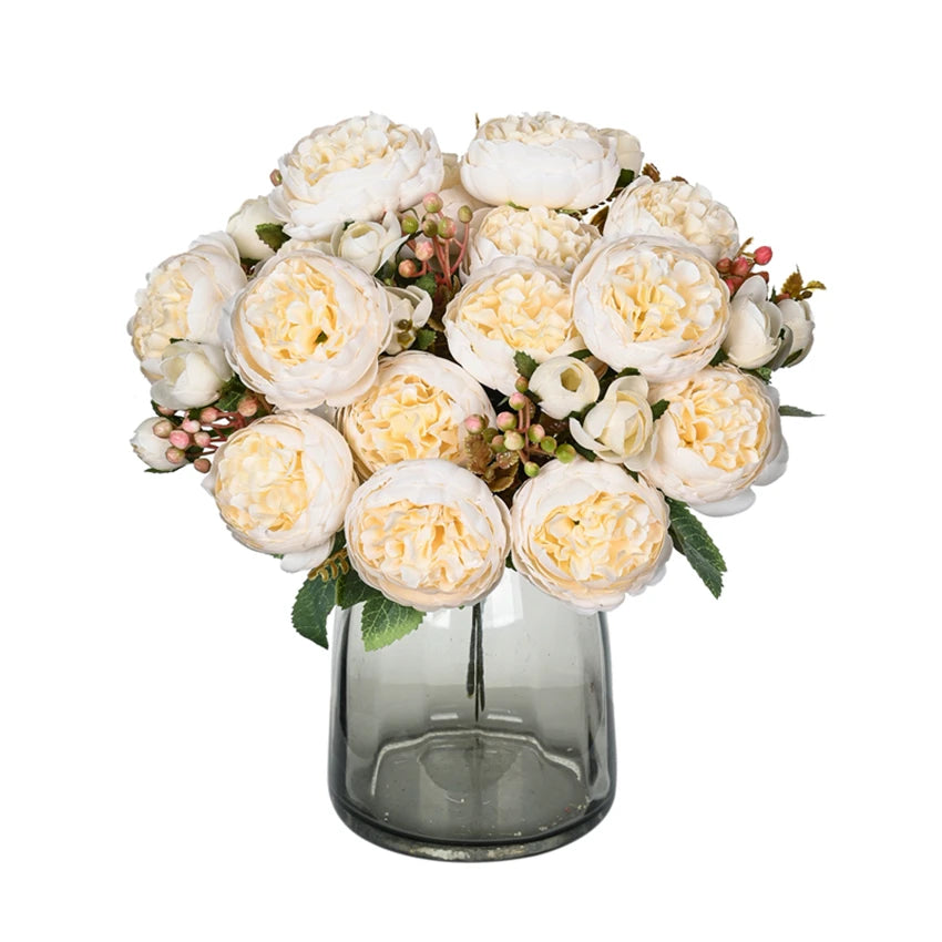 7 Silk Peony Flowers for Home Wedding Decoration