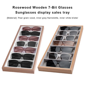 7 Grids Glasses Display Tray Sunglasses Necklace Rack Jewelry Organizer Stand