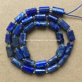 7'' Lapis Lazuli Cylinder Stone Beads for Jewelry Making