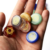 7 Chakra Stones 25MM Polished Palm Stone Reiki Crystal Healing Divination