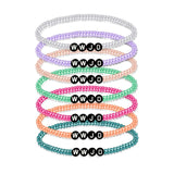 7 Pack WWJD Stretch Bracelets Summer Colors Beaded Religious Christian Jewelry