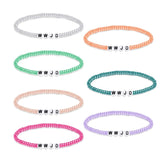 7 Pack WWJD Stretch Bracelets Summer Colors Beaded Religious Christian Jewelry