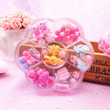 7 Pairs Kids Clip on Earrings Mix In Box Children's Baby Girl Party Jewelry