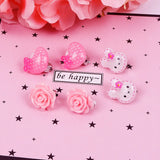 7 Pairs Kids Clip on Earrings Mix In Box Children's Baby Girl Party Jewelry