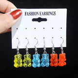 7 Pairs Cartoon Bear Girl Party Earrings & Necklace Set