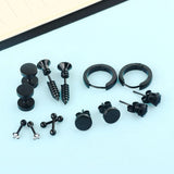 7 Pairs Surgical Steel Ear Studs Earrings Zirconia Tragus Punk Cartilage