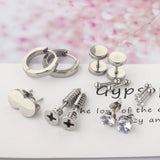 7 Pairs Surgical Steel Ear Studs Earrings Zirconia Tragus Punk Cartilage