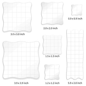 7 Pcs Assorted Sizes Acrylic Stamp Blocks Set with Grid Lines