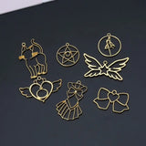 7 Pcs Blank Frame Open Bezel Setting for UV Resin Pendant DIY Jewelry
