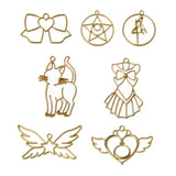 7 Pcs Blank Frame Open Bezel Setting for UV Resin Pendant DIY Jewelry