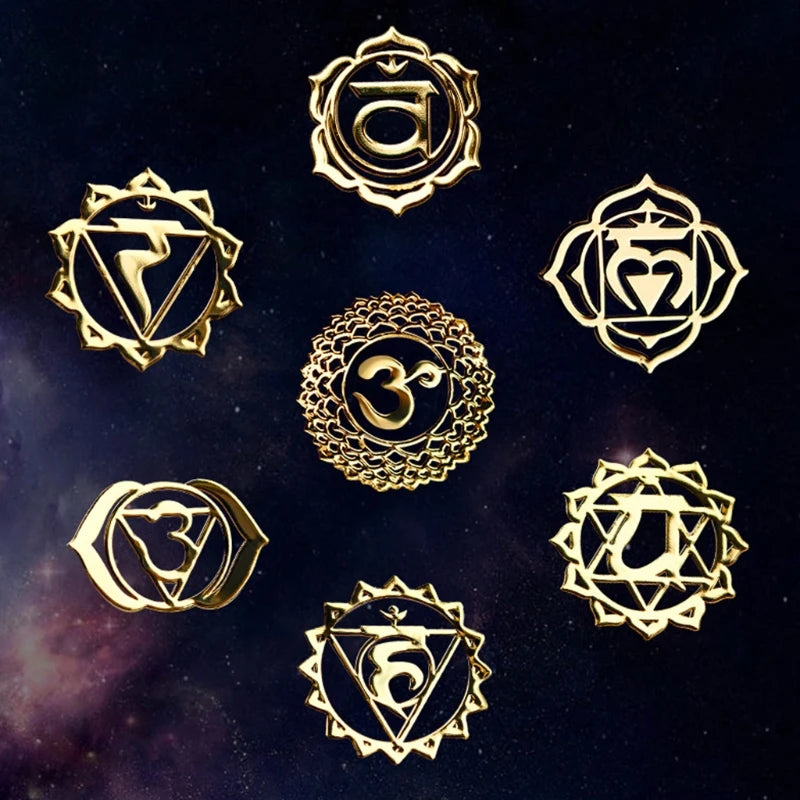 7 Pcs Sacred Geometry Metal Stickers for Resin Filler
