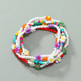 7 Pcs Boho Elastic Beaded Bracelets for Women