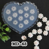 7 Pcs Small Flower 3D Acrylic Nail Mold Retro Nail Decorations Nail Carving Mold