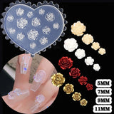 7 Pcs Small Flower 3D Acrylic Nail Mold Retro Nail Decorations Nail Carving Mold