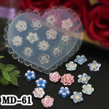 7 Pcs Small Flower 3D Acrylic Nail Mold Retro Nail Decorations Nail Carving Mold