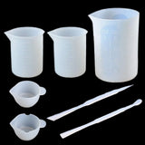7 Pcs Silicone Measuring Cups & Tools Set for Epoxy Resin Casting DIY Crafts