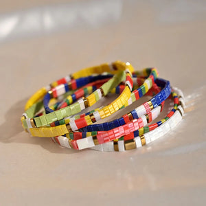 Colorful Tila Beads Bracelet for Women Glass Charm Pulseras Femme Jewelry