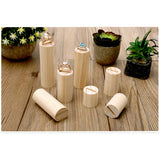 7 Pieces Natural Wooden Ring Jewelry Display Stand Organizer