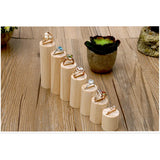 7 Pieces Natural Wooden Ring Jewelry Display Stand Organizer