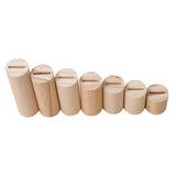 7 Pieces Natural Wooden Ring Jewelry Display Stand Organizer