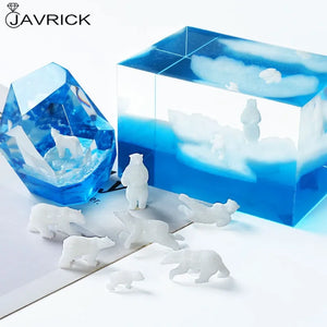 7 Shapes Silicone Mini Polar Bear Modeling Resin Mold for Crafts