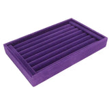 7 Slots Jewelry Earring Ring Storage Tray Soft Velvet Stackable