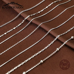 925 Sterling Silver Jewelry Necklace for Women Long Choker Chain