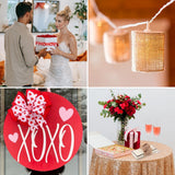 Red Sweet Heart Polyester Ribbon Jute Burlap Love Ribbon
