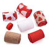 Red Sweet Heart Polyester Ribbon Jute Burlap Love Ribbon