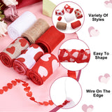 Red Sweet Heart Polyester Ribbon Jute Burlap Love Ribbon