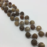 7X7mm Petrified Wood Powder Faceted Semi-Precious Stone Loose Beads