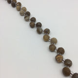7X7mm Petrified Wood Powder Faceted Semi-Precious Stone Loose Beads