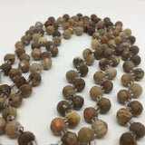 7X7mm Petrified Wood Powder Faceted Semi-Precious Stone Loose Beads