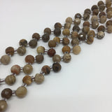 7X7mm Petrified Wood Powder Faceted Semi-Precious Stone Loose Beads