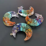 7 Colors Moon Pendants Orgone Reiki Healing Natural Stone Jewelry