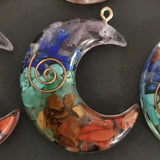 7 Colors Moon Pendants Orgone Reiki Healing Natural Stone Jewelry